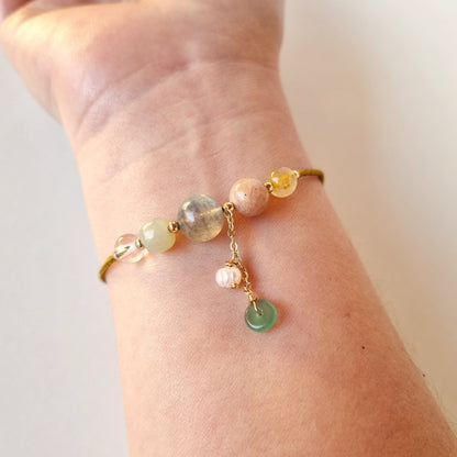 Pulsera de Piedra de Sol y Piedra de Luna