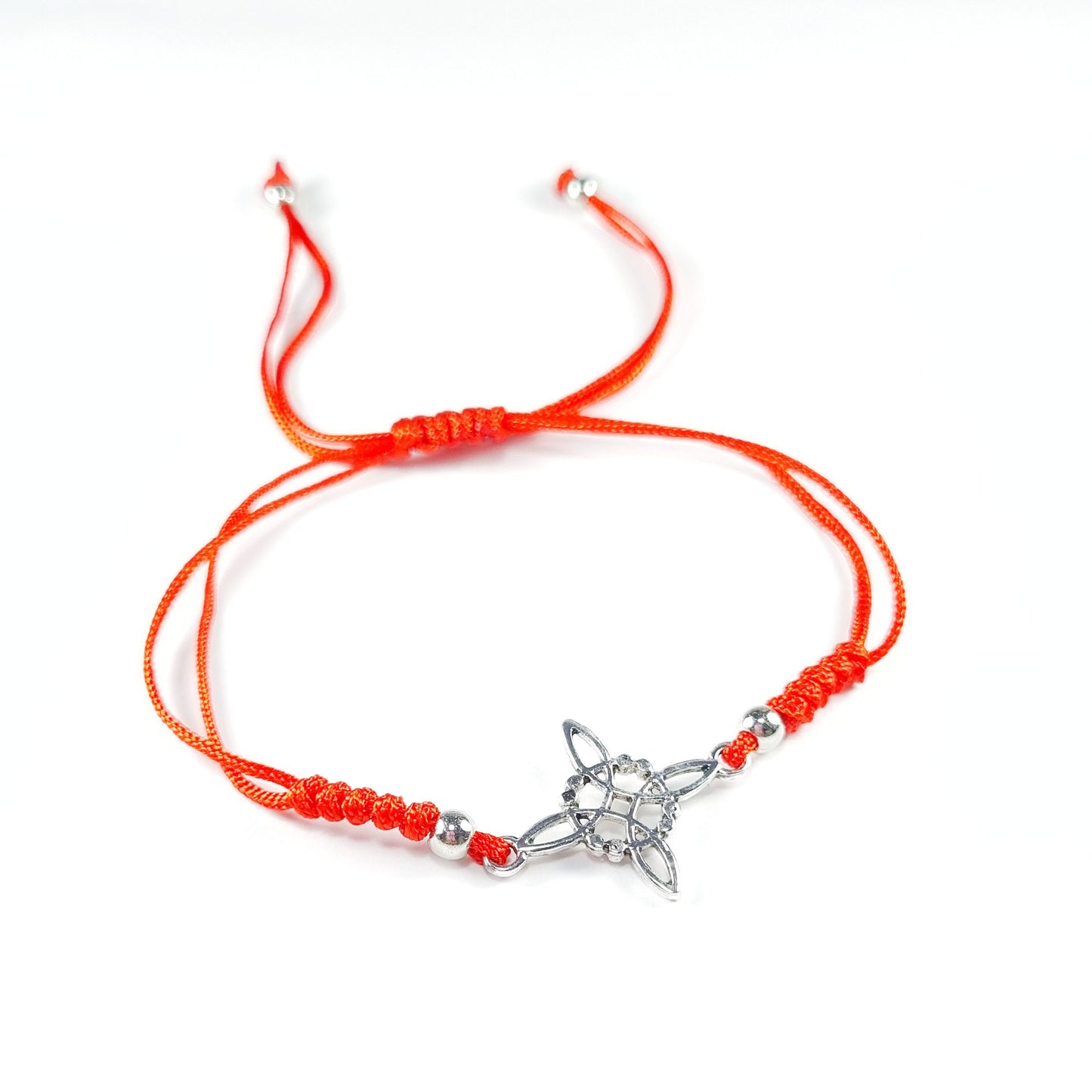 Pulsera de Hilo Rojo con Dije Nudo de Bruja