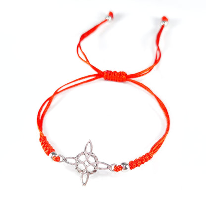 Pulsera de Hilo Rojo con Dije Nudo de Bruja