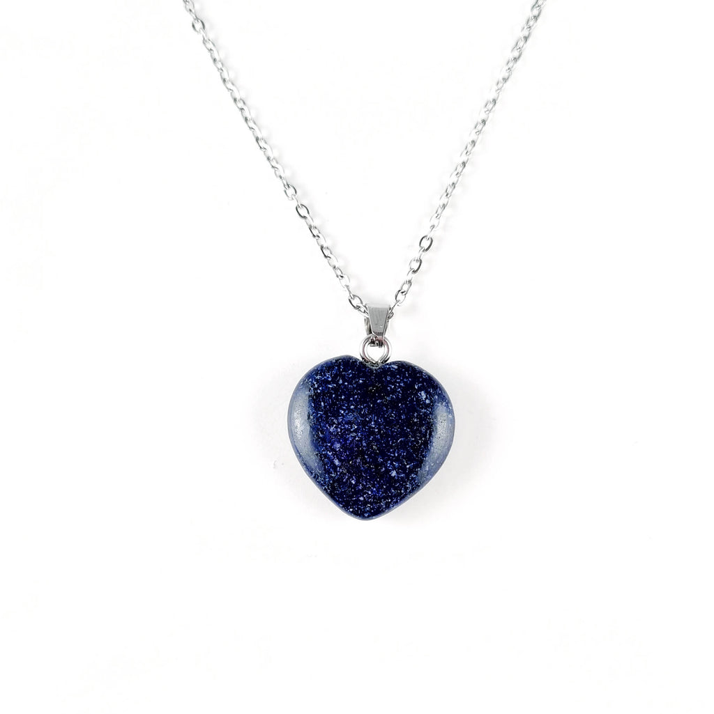 Collar Corazón de Lapislázuli · Acero