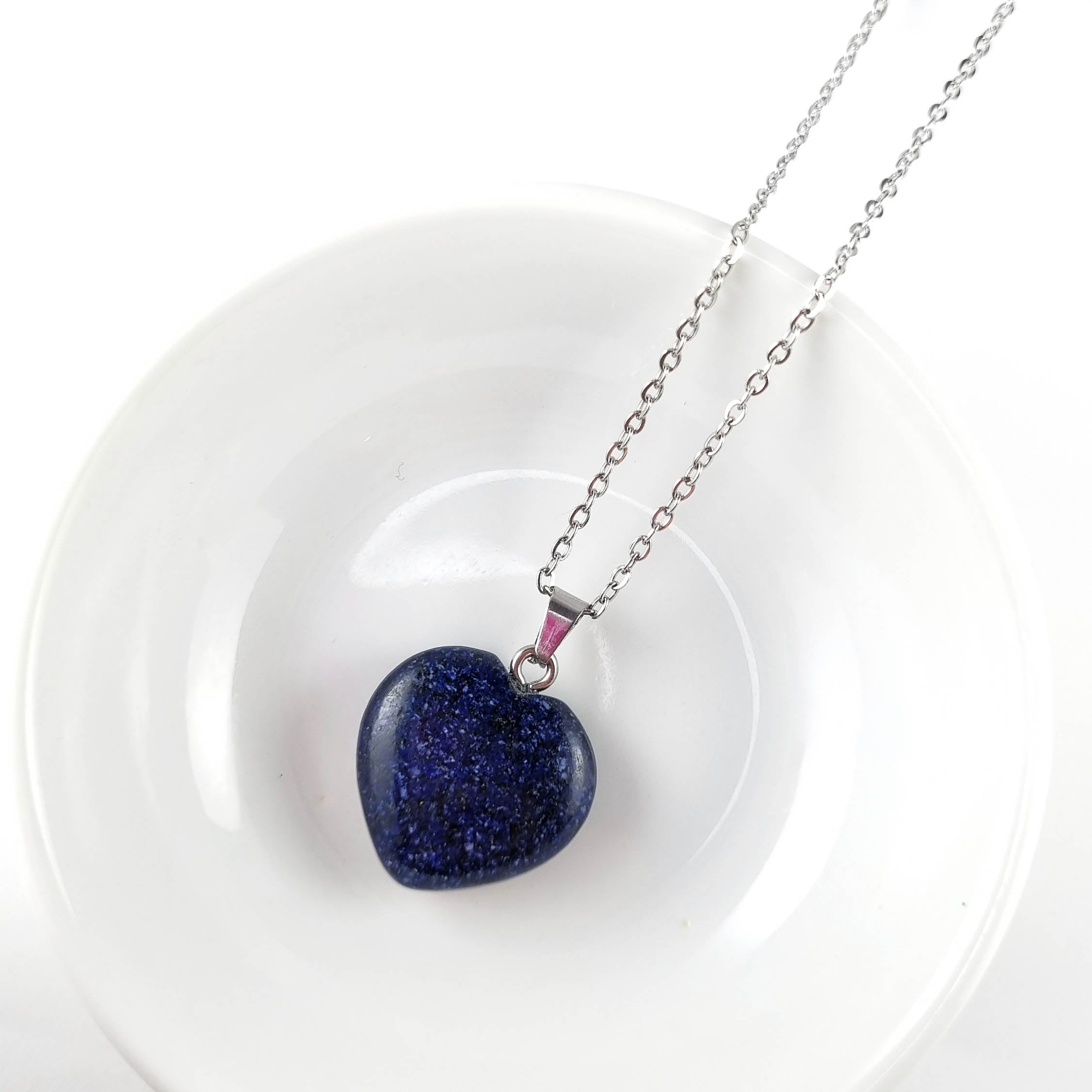 Collar Corazón de Lapislázuli · Acero