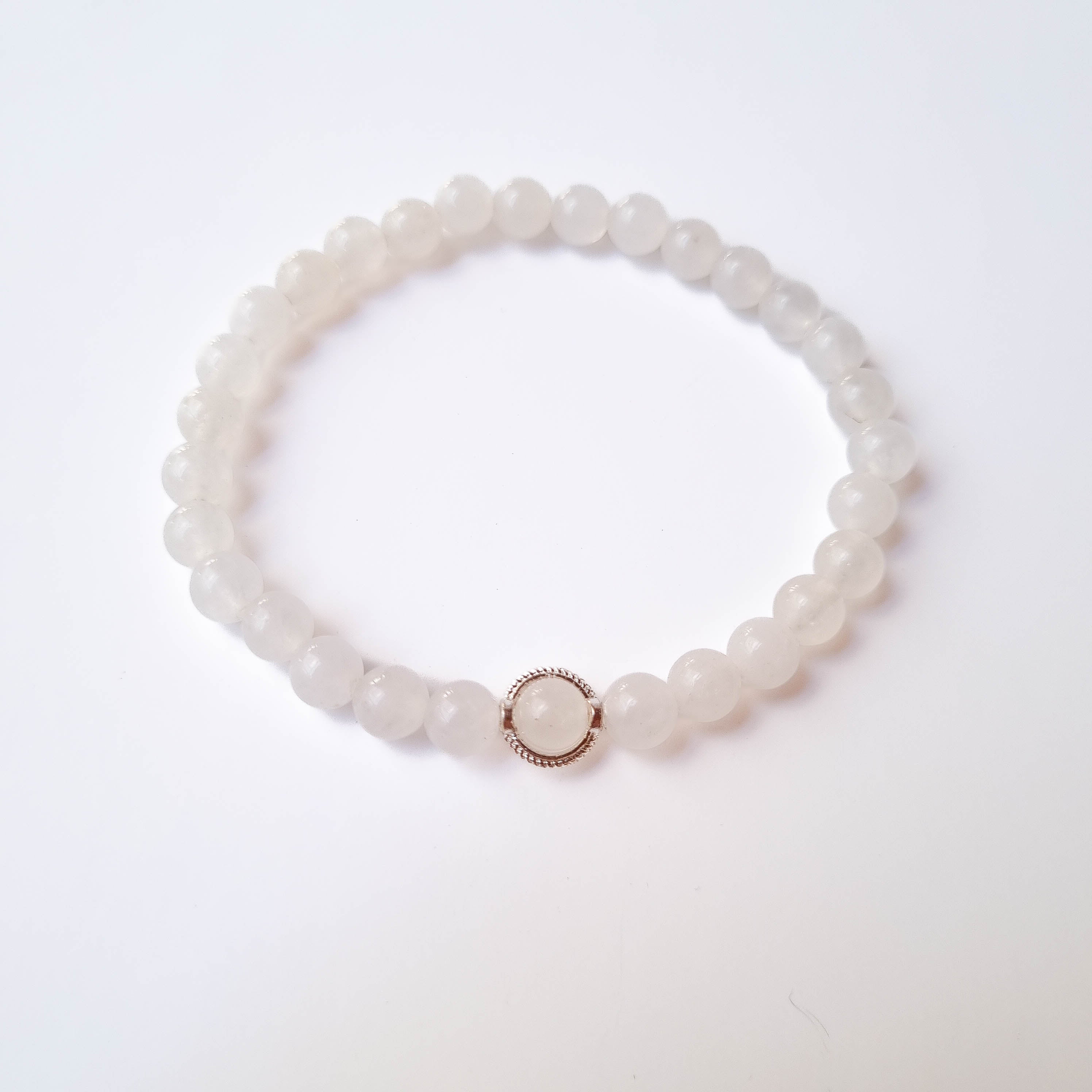 Pulsera Emperatriz · Cuarzo Rosa & Dije de Plata